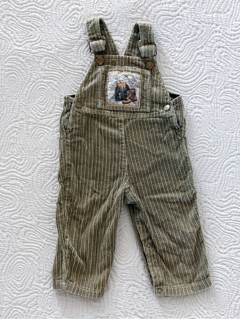 Vintage Oshkosh B’Gosh Green Corduroy Colorado Hiking Overalls